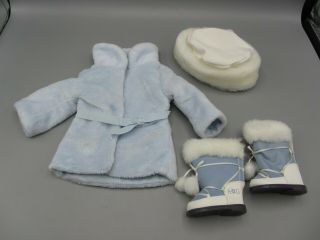 American Girl Snow Flurry Outfit - Winter Coat Hat Boots For 18 " Dolls