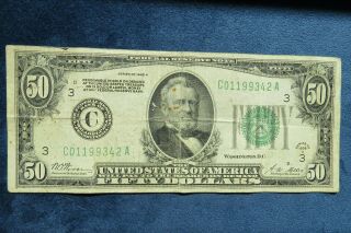 1928 $50 Dollar Bill Series Redeemable In Gold The Fed Reserve Bank Of Ny