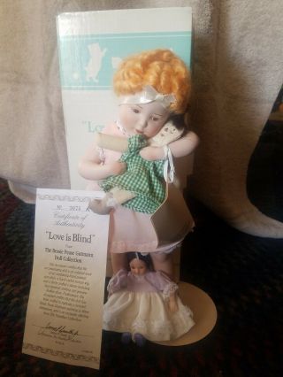 1988 " Love Is Blind " Porcelain Doll W/ Both Mini Dolls - Bessie Pease Guttman
