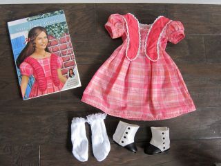 American Girl Doll Marie Grace Meet Outfit Dress Boots Hat Book Set