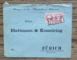 Austria 1881,  Berger&co Cover,  Zittau Ebersbach Rectangular Pmk. ,  To Switzerland
