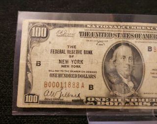 1929 $100.  00 National Bank Note Xh888a