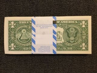 Full strap of 100 2013 $1 star notes San Francisco Fed 2