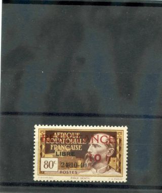 French Equatorial Africa Sc B22 (yt 167) Vf Nh 1944,  10f/80c Brown & Yellow $125