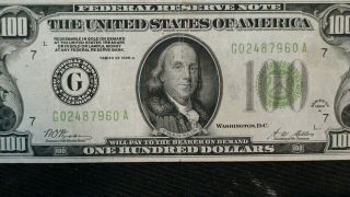 1928 A 100 Dollar Fed Reserve GOLD CLAUSE CHICAGO $100 BILL Starts At 99 Cents 2