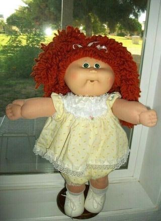 Cabbage Patch Kids Popcorn Girl Grn Eyes Paci Mouth Vtg Clothes Shoes