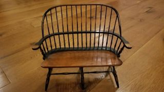 Windsor Style Wooden Doll Bear Bench Settee Furniture 15 "