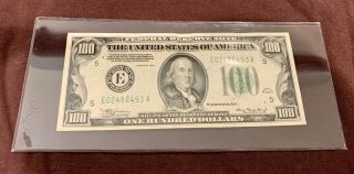 1934 $100 U.  S.  Federal Reserve Note Green Seal Fr 2152e Richmond,  Va Frn Mule?