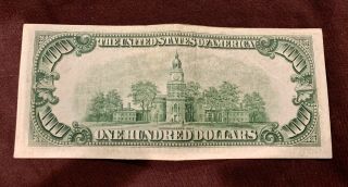 1934 $100 U.  S.  Federal Reserve Note Green Seal FR 2152E Richmond,  VA FRN mule? 3