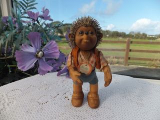 Old Vintage German Steiff Macki Hedgehog Doll Toy,  Tag Dressed Gypsy Boy Bear