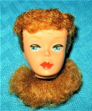 Vintage No Body Titian Redhead Ponytail Barbie Head