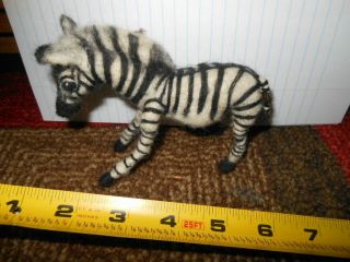 Needle Felted Animal Little Zebra Wool Art Sculpture Ooak