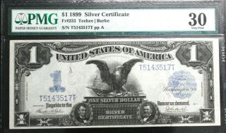 Fr - 233 1899 $1 Silver Certificate " Black Eagle " Pmg 30 Very Fine Teehee Burke