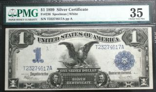 Fr - 236 1899 $1 Silver Certificate " Black Eagle " Pmg 35 Very Fine Speelman White