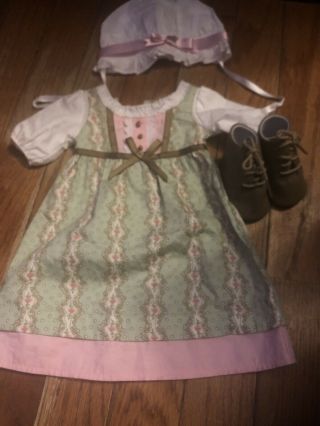American Girl Caroline Work Dress,  Complete With Boots & Hat