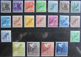 Germany (berlin) 1948 Pictorial Issue,  Black Overprint,  Complete Set Of 20 Mnh