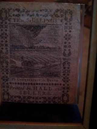 10 Shilling Note 1773 Framed 3
