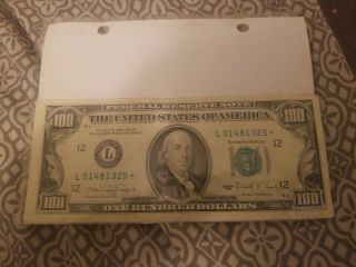 Star Note One Hundred Dollar Bills Circulated 1990,  Real Money