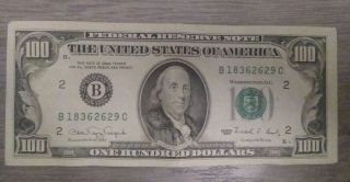 1990 (b) $100 One Hundred Dollar Bill Old Currency
