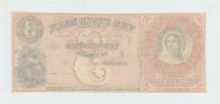 1850s - 1860s State Bank of Michigan $3 Obsolete Currency Note Three Dollars bill 2