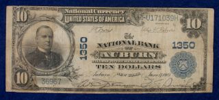 1902 $10 Large Size National Currency Banknote - National Bank Auburn York
