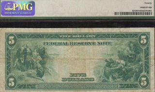 Large 1914 $5 Dollar Bill Federal Reserve Note Big Currency Money Fr 858 Pmg Vf