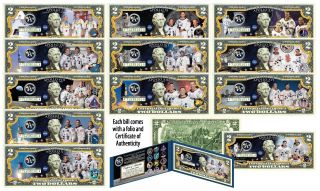 The Apollo Missions Space Program Nasa Official $2 U.  S.  Bills - Set Of All 12