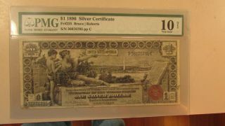 1896 $1 Silver Certificate " Education Note " Pmg Vg10 Fr 225
