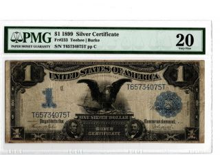 1899 $1 Silver Certificate - Black Eagle Fr 233 Pmg 20 Teehee/burke 19 - C153