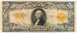 Twenty Dollars 1922 Series Gold Certificate $20 Large Size Note