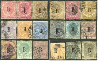 Thailand: 1882 - 85 18 Stamps Of Straits Settlements