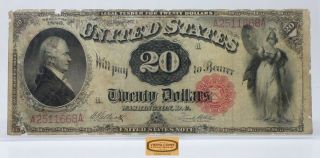Fr.  147 1880 Large Size Legal Tender $20,  Small Red,  Scalloped - 17116