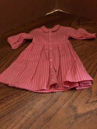 American Girl Pleasant Company Addy Pink Striped Meet Dress Euc Retired