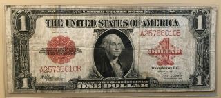 1923 Series $1 One Dollar United States Treasury Note Red Seal