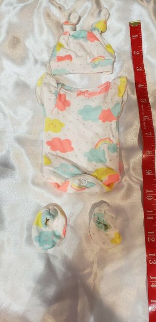 Micro Preemie Clothes Mini Reborn Doll Clothes Solid Silicone Baby Doll Ooak