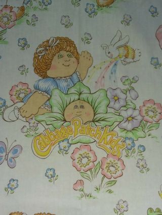 Vintage Twin Flat Sheet Cabbage Patch Kids Kid & Bunnybees Fabric Crafts