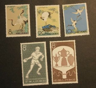 6 authentic China hinged stamp sets w Mao Zhunyi c109 S48 crane Monkey 2