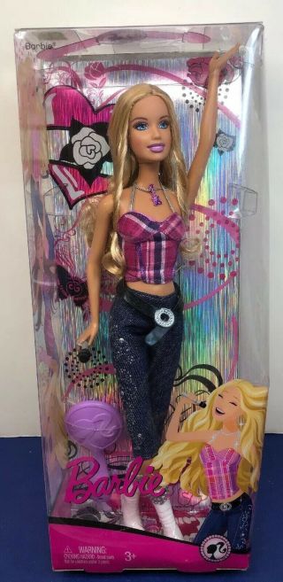 12” Mattel Barbie Doll Barbie As A Country Singer W/ Microphone 2008 Nrfb