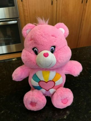 Care Bears Pink Hopeful Heart Plush Stuffed Animal 14 " Just Play