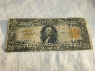 1922 $20 Twenty Dollar Large Size Gold Certificate Bank Note