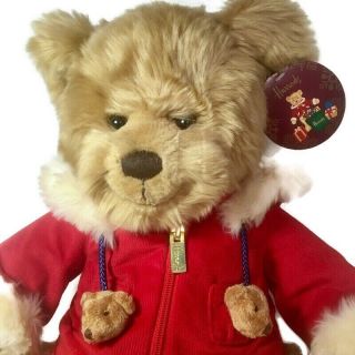 Harrods 2007 13 " Christmas Bear Foot Dated W/tags Limited Collectible Plush