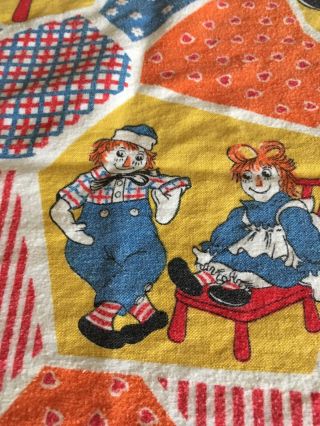 Vintage Raggedy Ann And Andy Baby Receiving Blanket 2