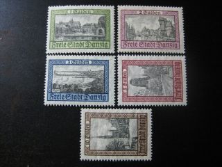 Danzig Gdansk Mi.  207 - 211 Scarce Stamp Set Cv $132.  50