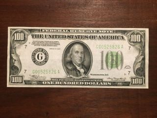 1934 $100 Frn Federal Reserve Note - (g) Chicago High - Grade