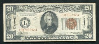 Fr.  2305 1934 - A $20 Twenty Dollars “hawaii” Frn Federal Reserve Note Xf
