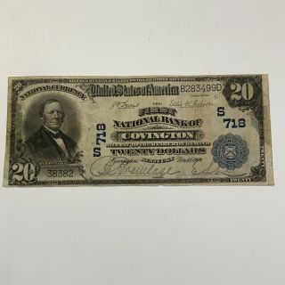 1904 $20 National Currency First National Bank Of Covington Kentucky