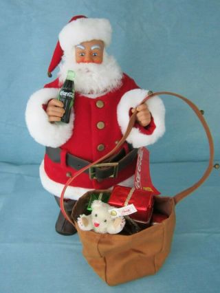 Steiff Coca Cola 13 " Jolly Santa Claus With Miniature Mohair Bear L/e 149/10000