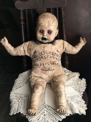 Oscar,  Creepy Ooak Horror Baby Doll.  Ouija Demon Doll.  Ouija Board.  Haunted