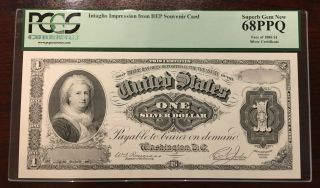 1886 $1 Bep Intaglio Impression Pcgs 68 Ppq Silver Certificate Martha Washington