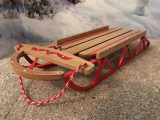 American Girl Doll Winter Fun Wooden Sled Molly & Emily Retired Maryellen Too